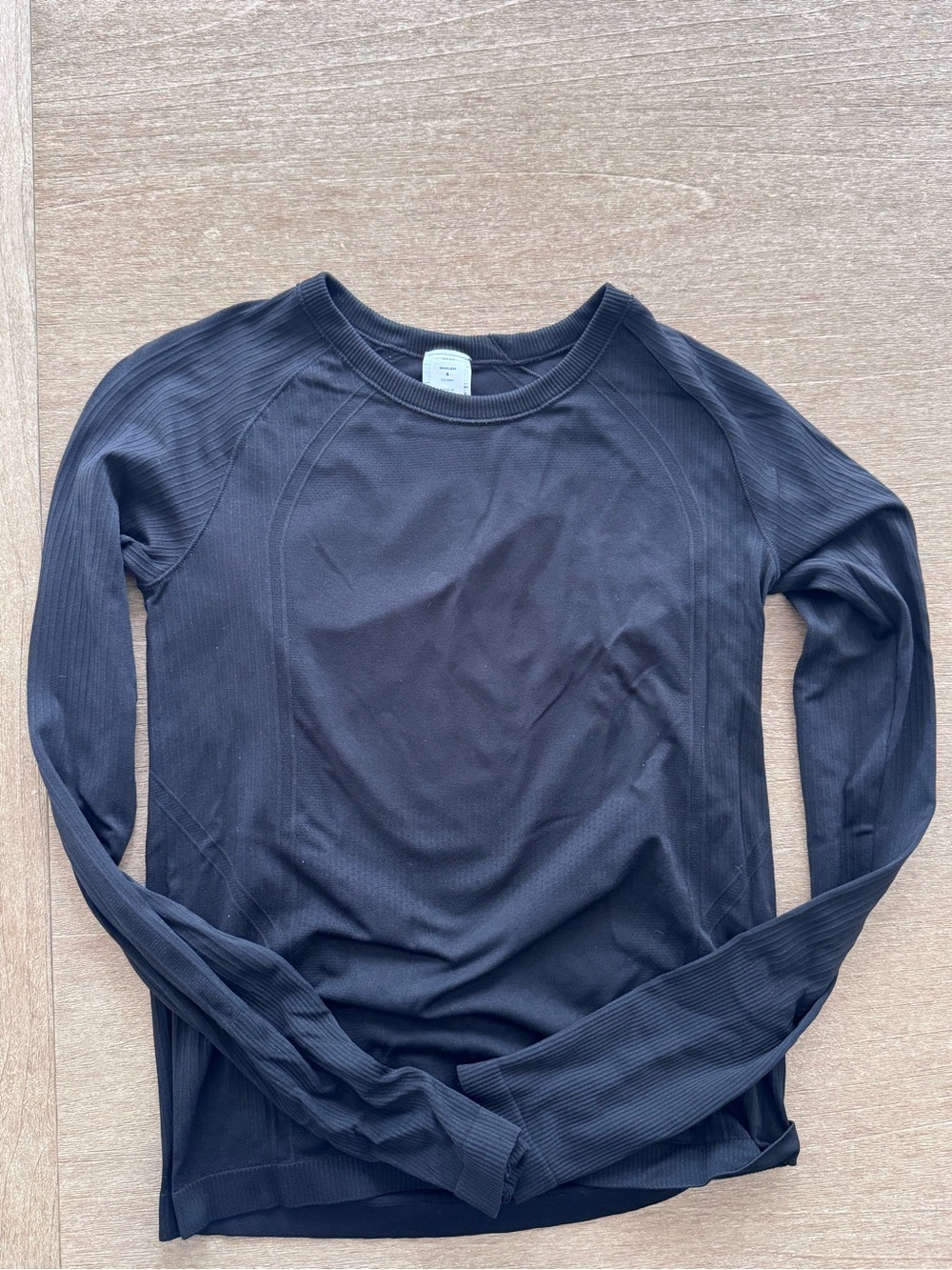 Old Navy Black Long Sleeve Ribbed Tee